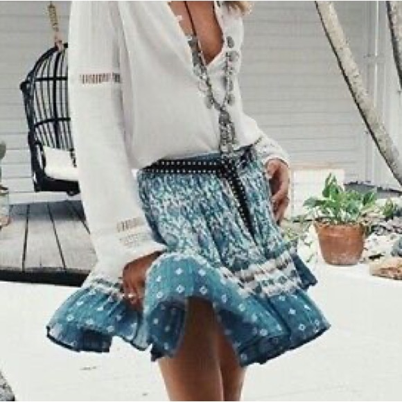 EUC Spell & the Gypsy Collective Sage Oracle Multi Color Bohemian Mini Skirt - Picture 3 of 12